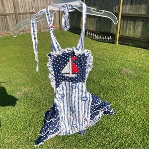 Nautical Stars & Stripes Red White Blue bubble in XXS GUC Preowned Unbranded